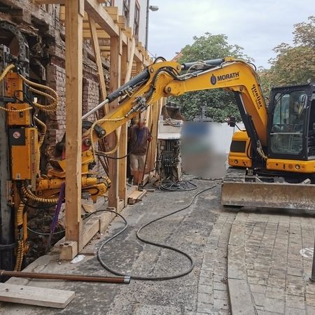Mikropfahlherstellung als Nachgründung Bestandsgebäude