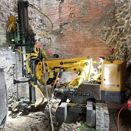 Herstellung Mikropfähle im denkmalgeschützten Gebäude